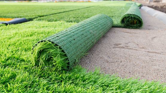 Artificial grass being laid