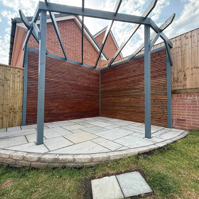 paving and pergola