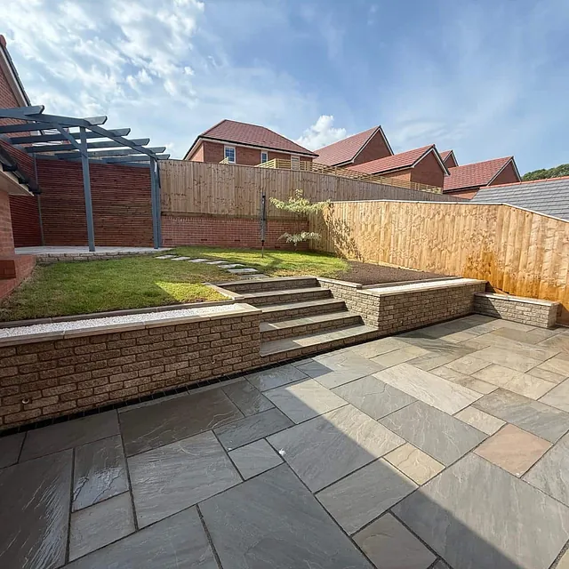 garden paving and steps