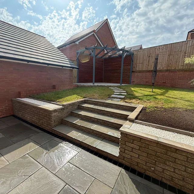 garden paving and steps